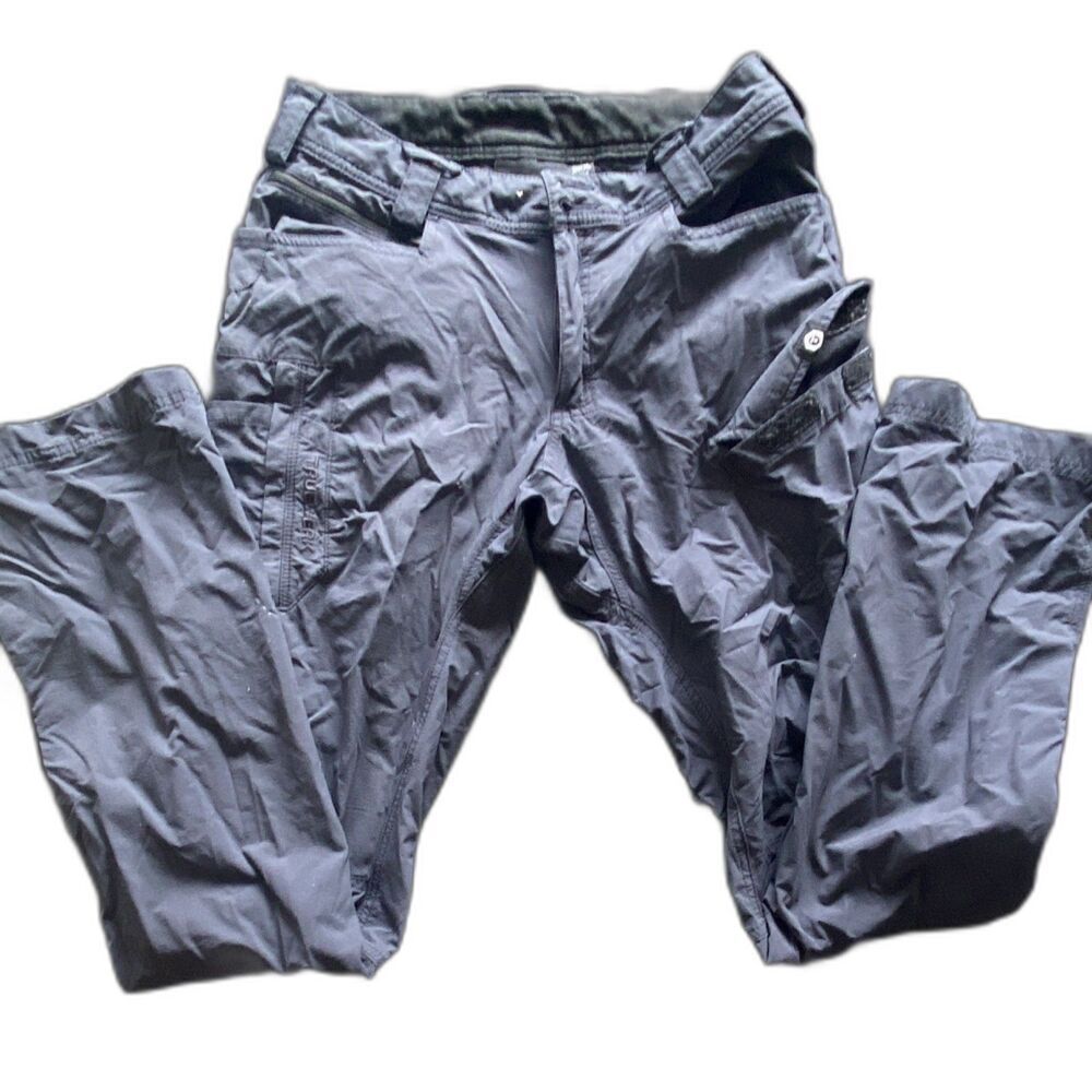 TRUEWERK Men's Cargo Activewear Pants Dark Gray Size 30Wl 34L Multiple Pockets